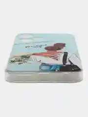 Тёмно-серый чехол на Tecno Pova Neo 3 (Текно Пова Нео 3), прозрачный, с рисунком, защита камеры