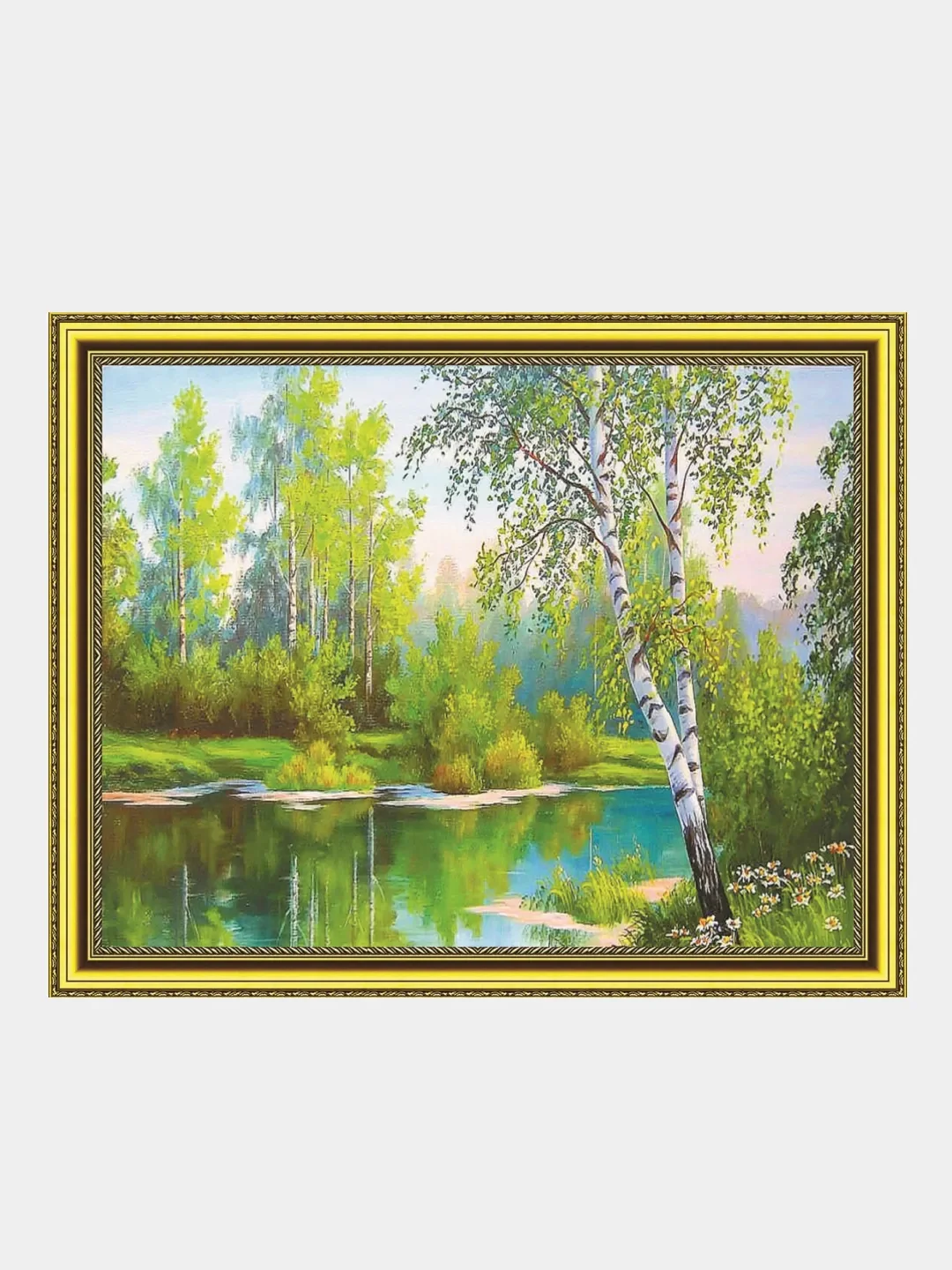 Салатовый алмазная мозаика "Пейзаж" на подрамнике, 40*50 см
