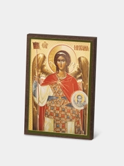 Икона освящённая Духовный Наставник "Архангел Михаил" на МДФ 6х9