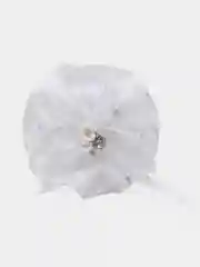 Белый бант на резинке - 6см