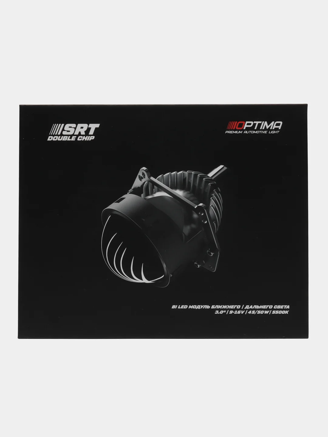 Светодиодные линзы для фар Optima Premium Bi-LED Lens, SRT Double Chip 3.0", 24V 5500К 2шт