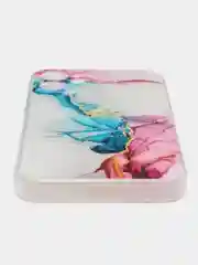 Ледяной силиконовый чехол на iPhone 12 Mini / Айфон 12 mini прозрачный, с рисунком, защита камеры