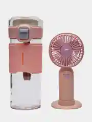 Розовый подарочный набор 2 в 1, мини вентилятор для лешмейкера и бутылка для воды