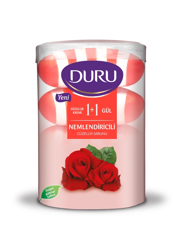 Крем-мыло DURU 1+1 Увлажняющий крем & Роза, 4х100 г