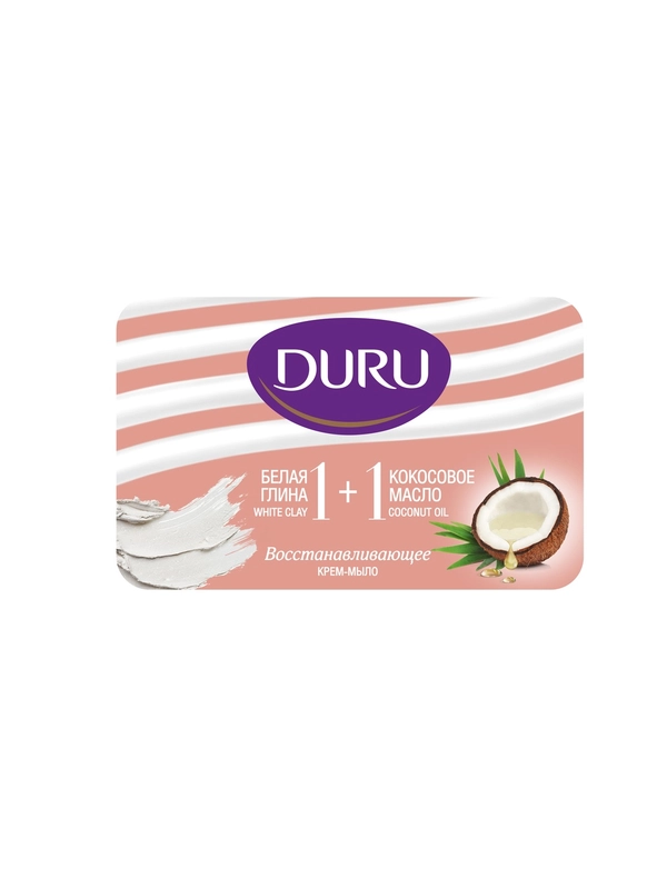Крем-мыло DURU 1+1 Белая глина & Кокосовое масло, 80 г