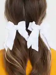 Молочный банты школьные на зажимах