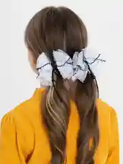 Мятный банты школьные на зажимах