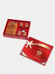 Подарочный набор для мужчин фляжка со стопками "Настоящий Мужик", подарок на Новый год