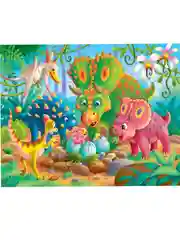 Игровой набор 4 в 1 "Дино" Книжка/пазл/раскраска/игра-ходилка с фигурками. Проф-Пресс