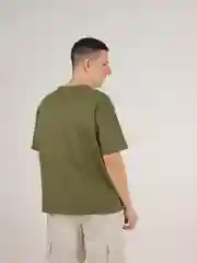 Зелёный хаки мужская базовая футболка, однотонная