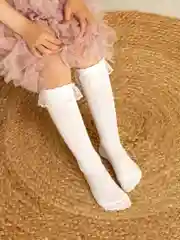 Белый гольфы  для девочек, белые,черные, кружевные