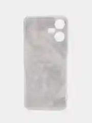 Серый металлик чехол на Tecno Pova Neo 3 (Текно Пова Нео 3), прозрачный, с рисунком, защита камеры