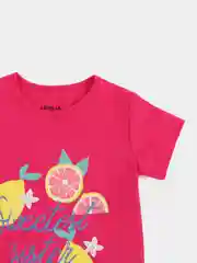 Розовый комплект детский трикотажный для девочки, футболка и бриджи Lovella