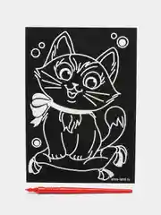 Лунная гравюра "Кот" 14,8 х 21 см (светится в темноте)