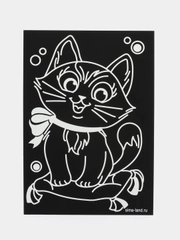 Лунная гравюра "Кот" 14,8 х 21 см (светится в темноте)