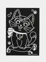 Лунная гравюра "Кот" 14,8 х 21 см (светится в темноте)