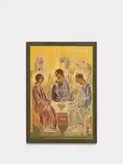 Икона освящённая Духовный Наставник "Святая Троица" на МДФ 6х9