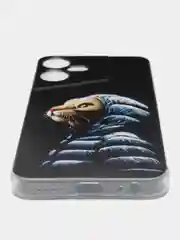 Фуксия чехол на Tecno Pova Neo 3 (Текно Пова Нео 3), прозрачный, с рисунком, защита камеры