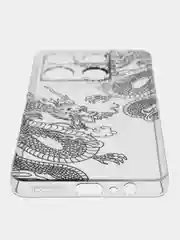 Пудровый чехол для Infinix Note 30 Pro (Инфиникс Нот 30 Про), прозрачный, с рисунком, защита камеры