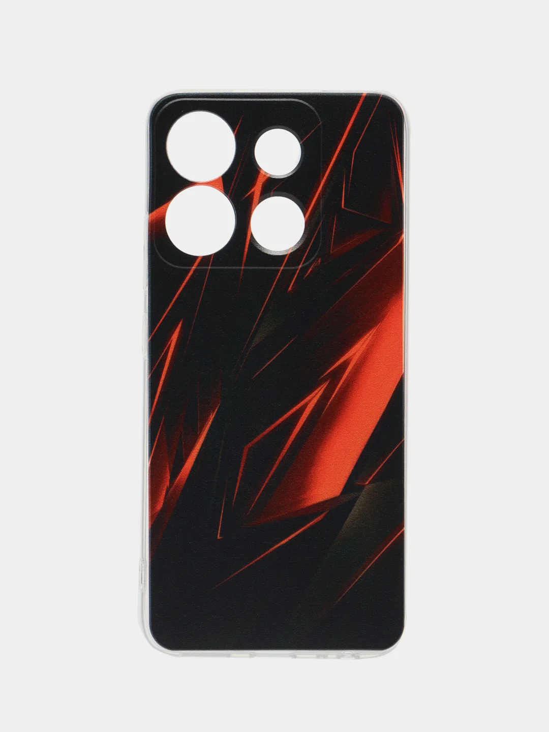 Красный чехол на Infinix Smart 7 HD / Инфиникс Смарт 7 HD прозрачный, с рисунком, защита камеры