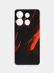 Красный чехол на Infinix Smart 7 HD / Инфиникс Смарт 7 HD прозрачный, с рисунком, защита камеры