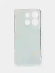 Светло-синий чехол на Infinix Smart 7 HD / Инфиникс Смарт 7 HD прозрачный, с рисунком, защита камеры