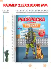 Бордовый раскраски для мальчиков с фигуркой солдатика в комплекте, А4 8 листов. Проф-Пресс