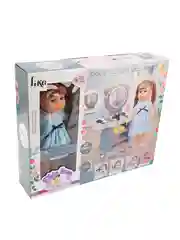 Кукла 35 см с салоном красоты, свет, звук
