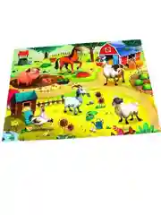 Игровой набор детский развивающий Zoo книга+пазл+фигурки "Моя маленькая ферма". Проф-Пресс