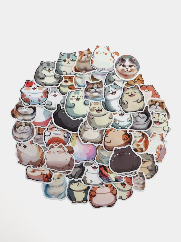 Стикеры мемы "Котики", 50 шт