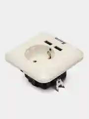 Розетка с USB портами белая