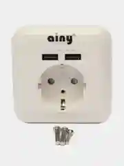 Розетка с USB портами белая