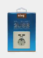 Розетка с USB портами белая