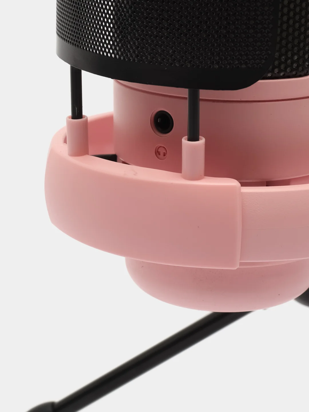 Розовый конденсаторный студийный USB-микрофон для записи голоса, белый / розовый