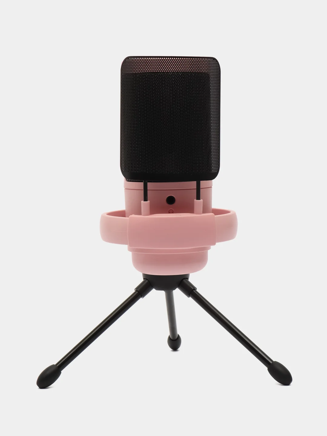Розовый конденсаторный студийный USB-микрофон для записи голоса, белый / розовый