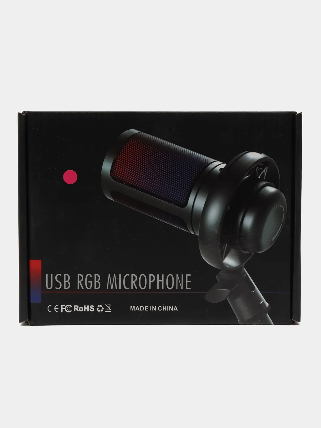 Розовый конденсаторный студийный USB-микрофон для записи голоса, белый / розовый