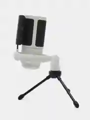 Белый конденсаторный студийный USB-микрофон для записи голоса, белый / розовый