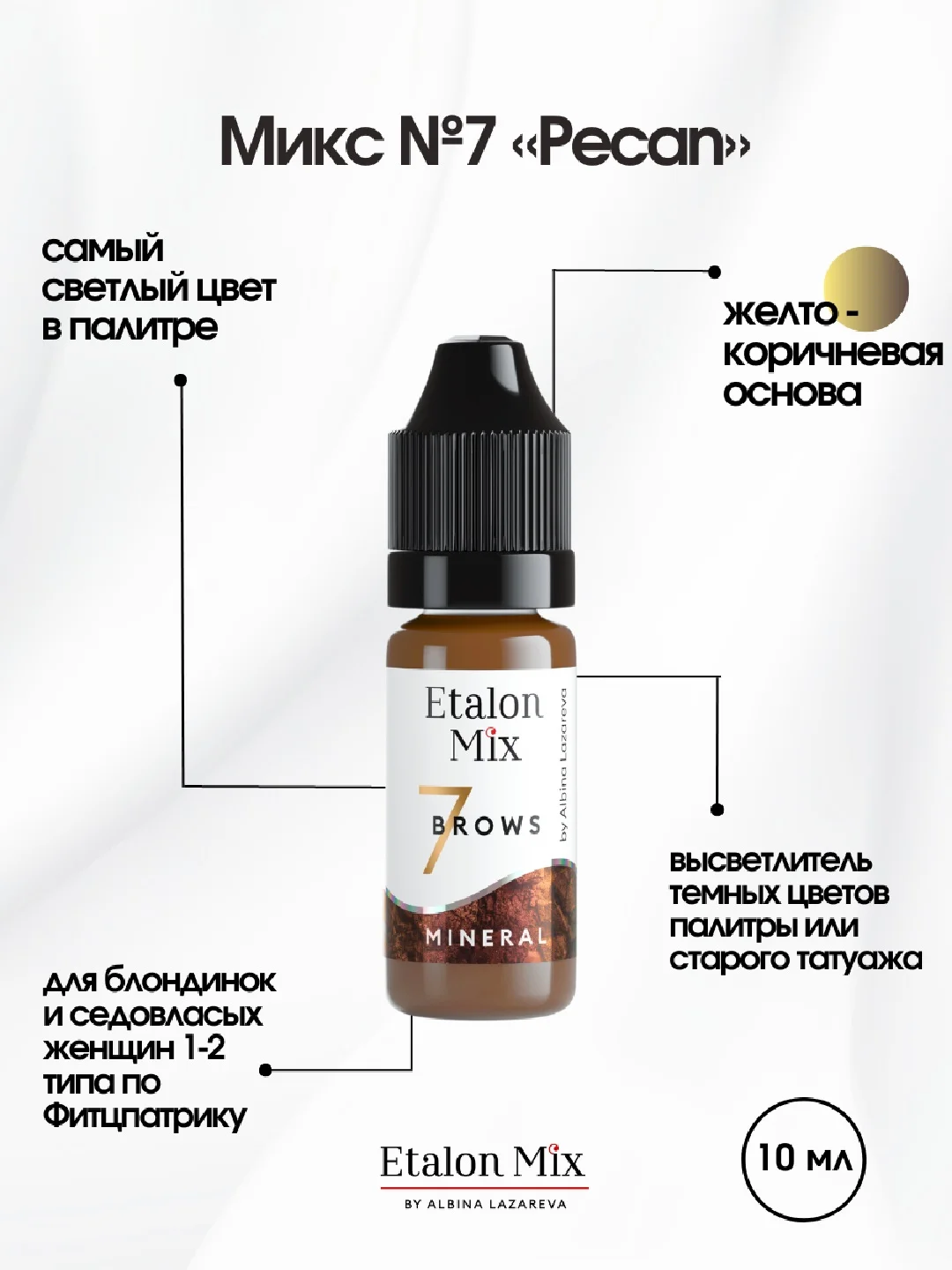 Минеральная линейка пигментов Etalon Mix 10мл/ Пигменты для татуажа Эталон микс