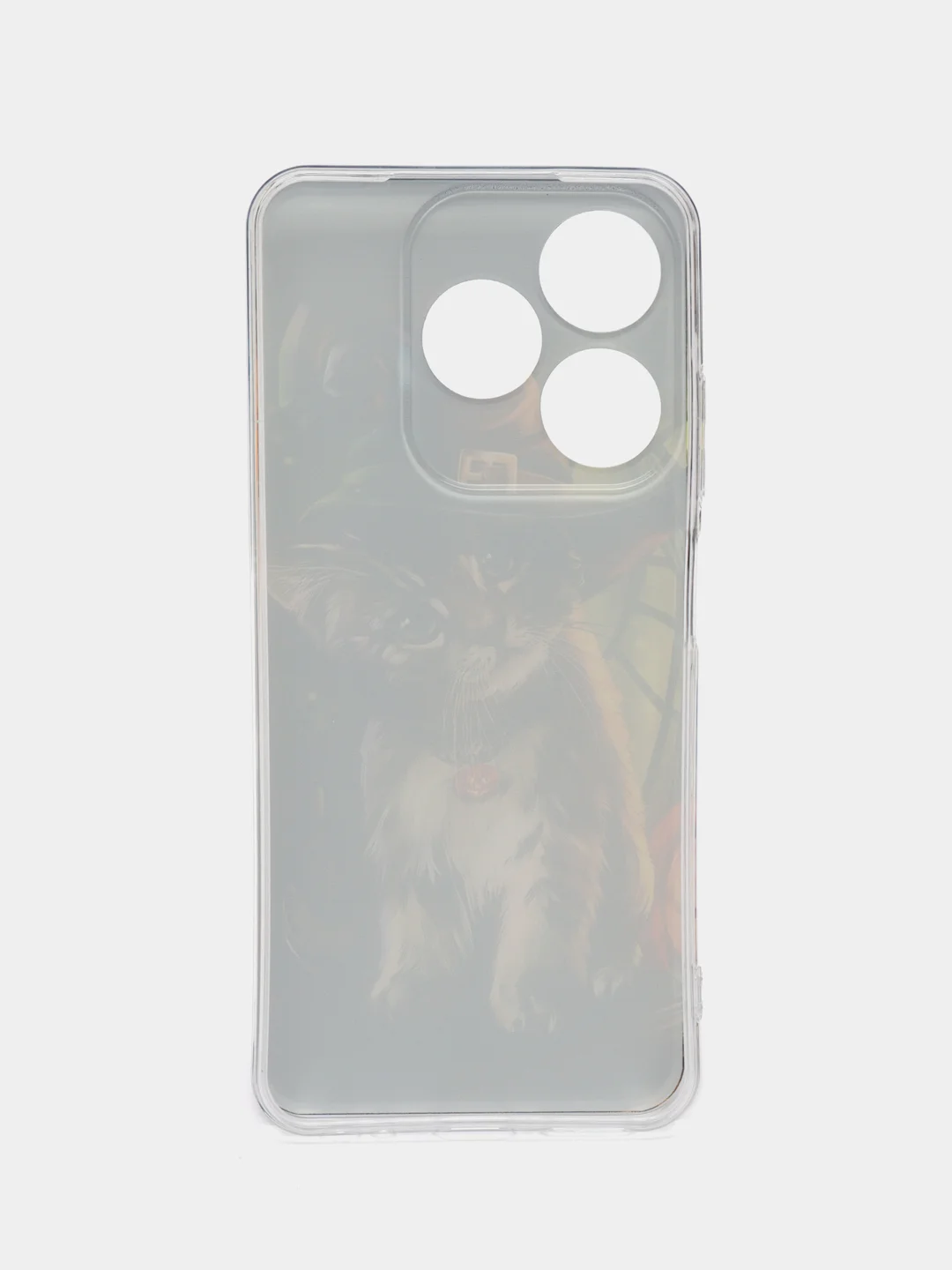 Медный чехол на Tecno Spark 10/10C (Текно Спарк 10/10С), прозрачный, с рисунком, защита камеры
