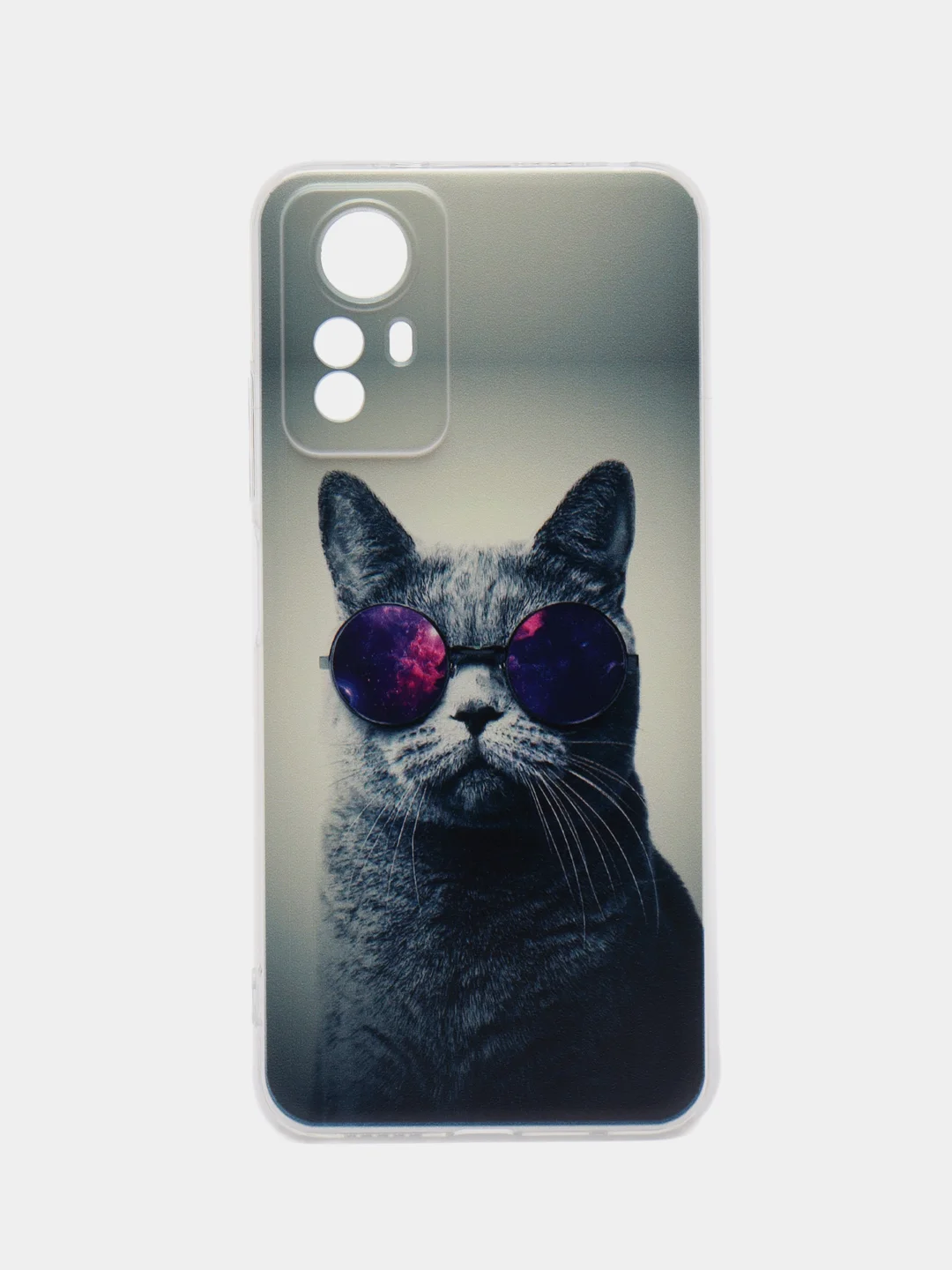 Синий меланж чехол прозрачный на Xiaomi Redmi Note 12S (Сяоми Редми Нот 12S), с рисунком, защита камеры