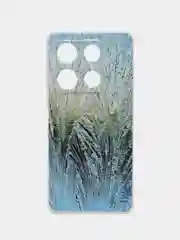 Небесно-голубой чехол для Infinix Note 30 Pro (Инфиникс Нот 30 Про), прозрачный, с рисунком, защита камеры