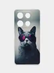 Синий меланж чехол для Infinix Note 30 Pro (Инфиникс Нот 30 Про), прозрачный, с рисунком, защита камеры