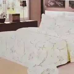 Кремовый покрывало хлопок 100%. Размер 250/250 +2шт (наволочки) чехлы на подушки