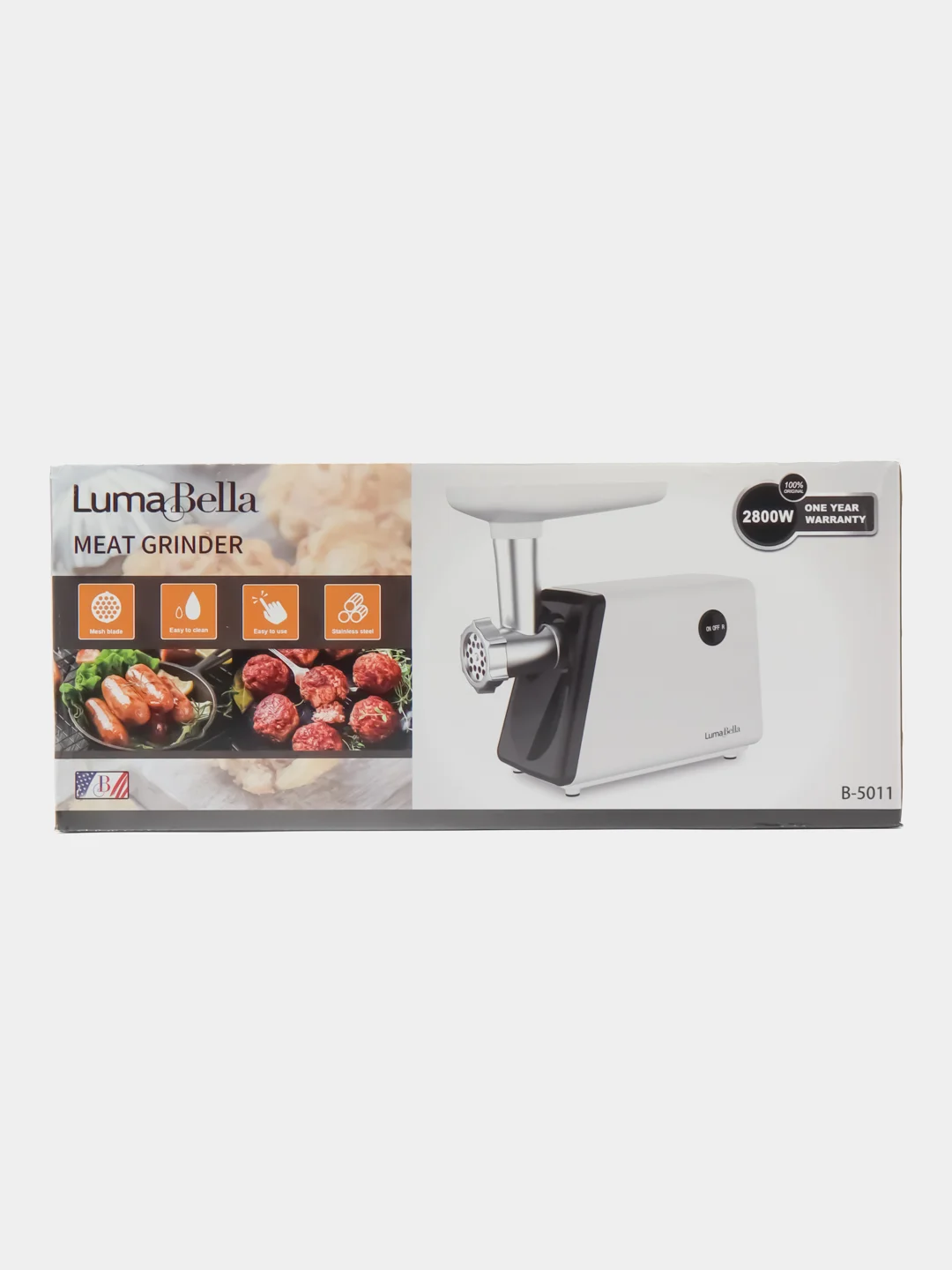 Белый мясорубка электрическая Luma bella B-5011, 2800 Вт