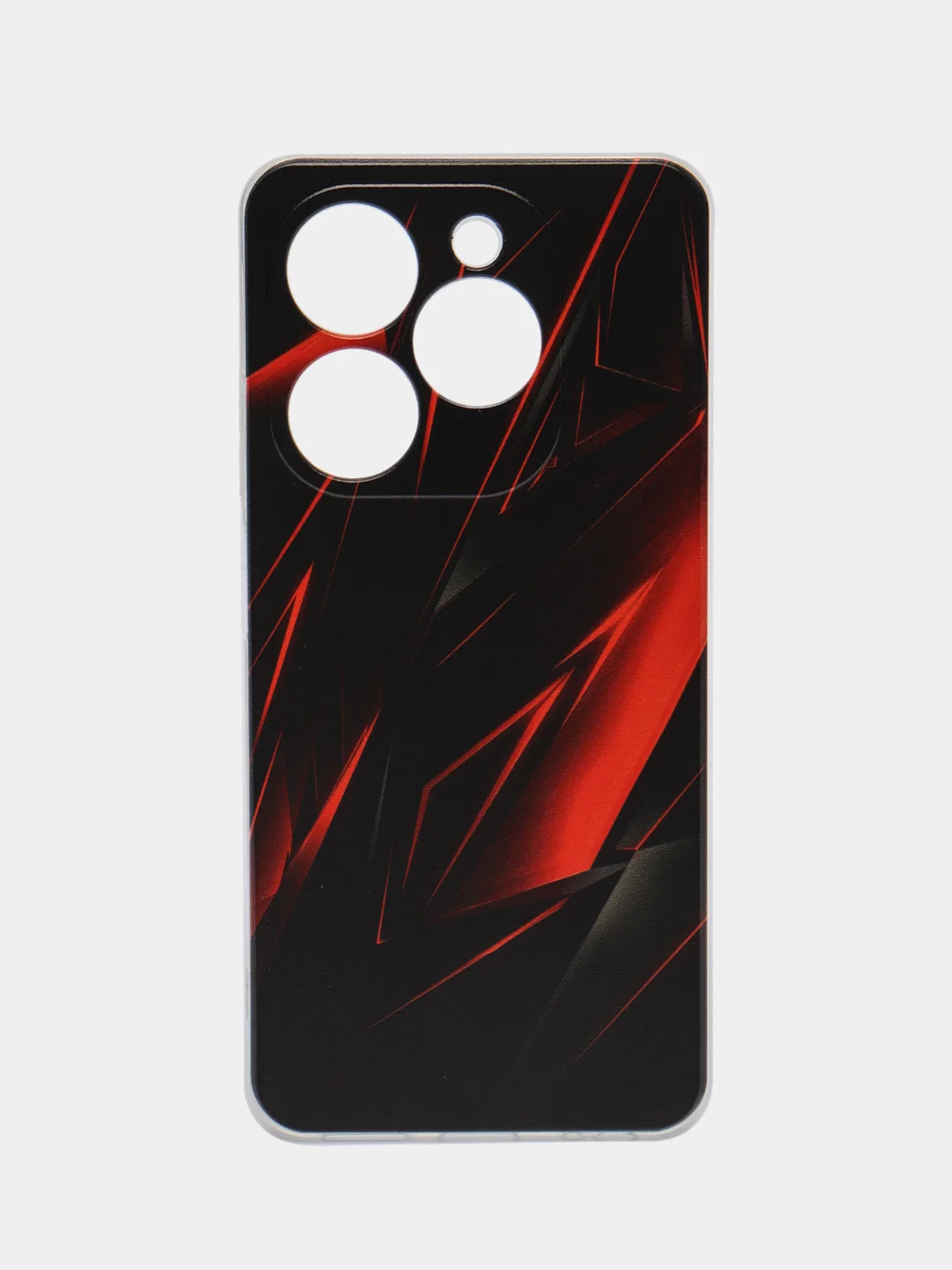 Красный чехол на Infinix Smart 8/8 HD/HOT 40i / Инфиникс Смарт 8/8 HD/Хот 40i прозрачный