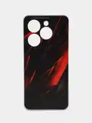 Красный чехол на Infinix Smart 8/8 HD/HOT 40i / Инфиникс Смарт 8/8 HD/Хот 40i прозрачный