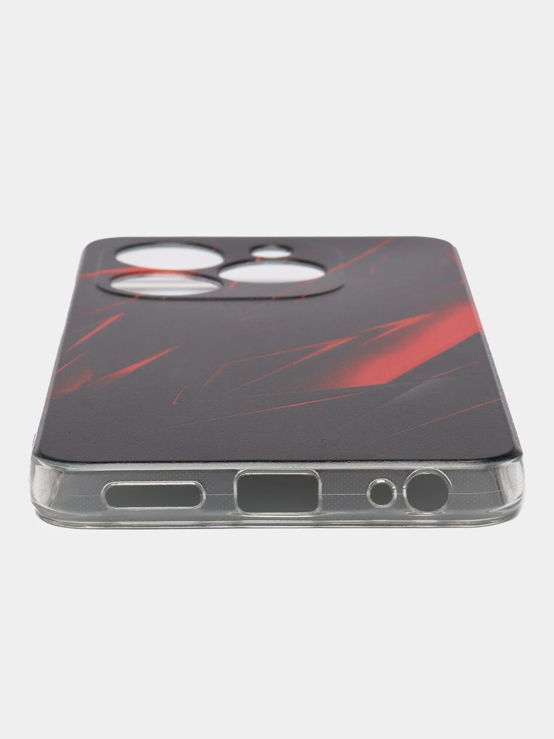 Красный чехол на Infinix Smart 8/8 HD/HOT 40i / Инфиникс Смарт 8/8 HD/Хот 40i прозрачный