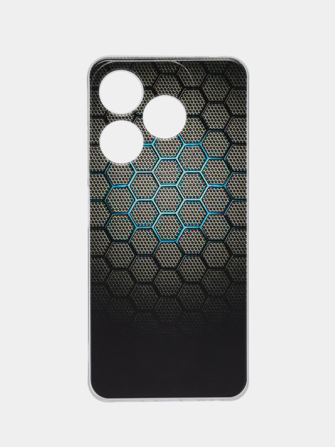 Темно-синий чехол на Tecno Spark 10/10C (Текно Спарк 10/10С), прозрачный, с рисунком, защита камеры