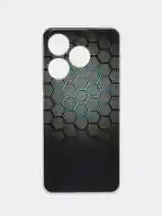 Темно-синий чехол на Tecno Spark 10/10C (Текно Спарк 10/10С), прозрачный, с рисунком, защита камеры