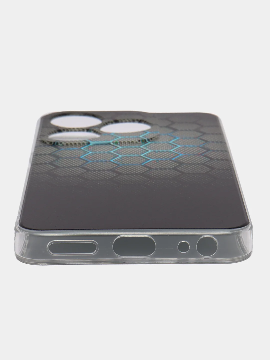 Темно-синий чехол на Tecno Spark 10/10C (Текно Спарк 10/10С), прозрачный, с рисунком, защита камеры